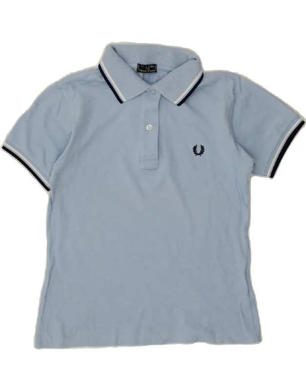 men's casual wear polo shirts -FRED PERRY Girls Polo Shirt 13-14 Years Blue Cotton