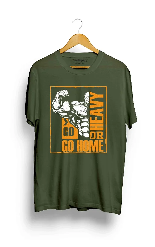 classic fit t-shirts for men -Go Heavy Go Home Plus Size T-Shirt