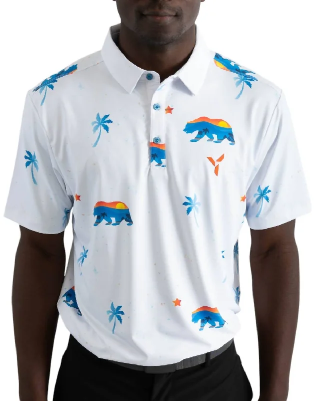 casual polo shirts for men -Golf Polo In Cali Bear