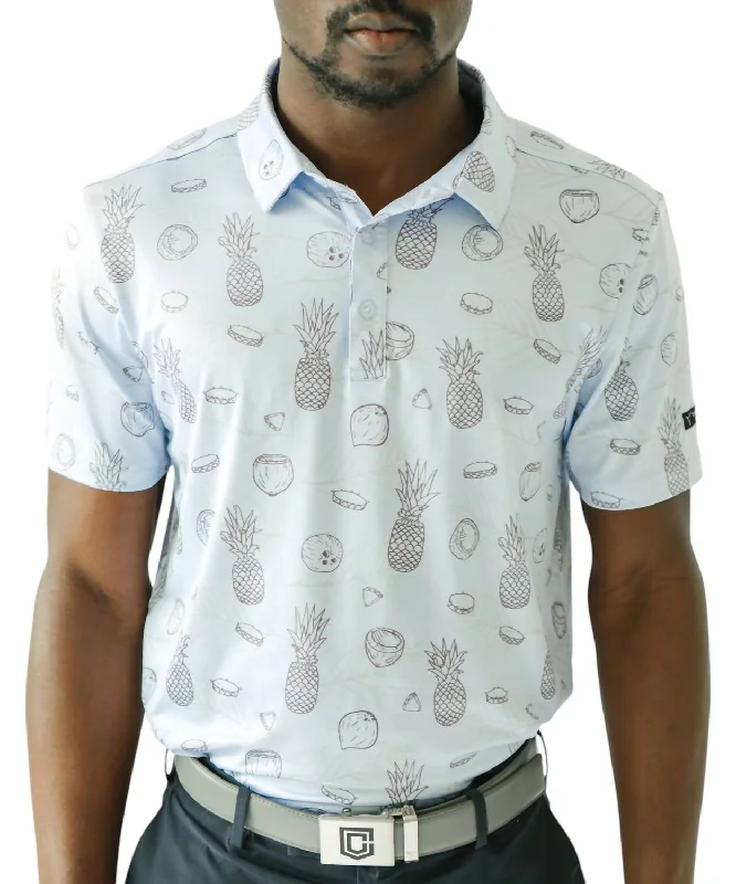 premium polo shirts for men -Golf Polo In Piña Colada