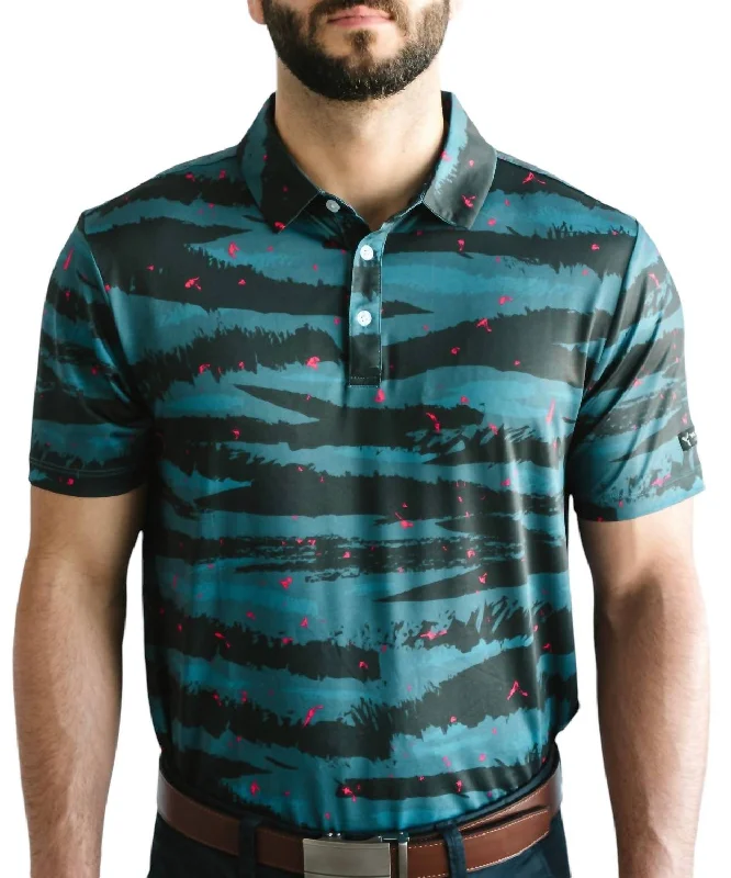 men's regular pique polo shirts -Golf Polo In Tiger Camo