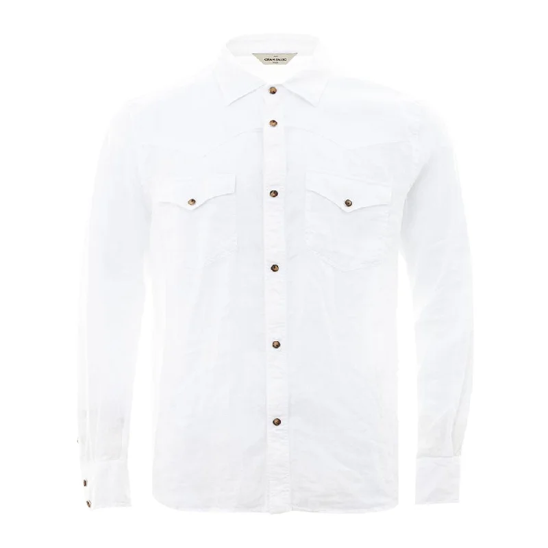 men's easy-care shirts -Gran Sasso Gran Sasso Linen Elegance Men's Shirt