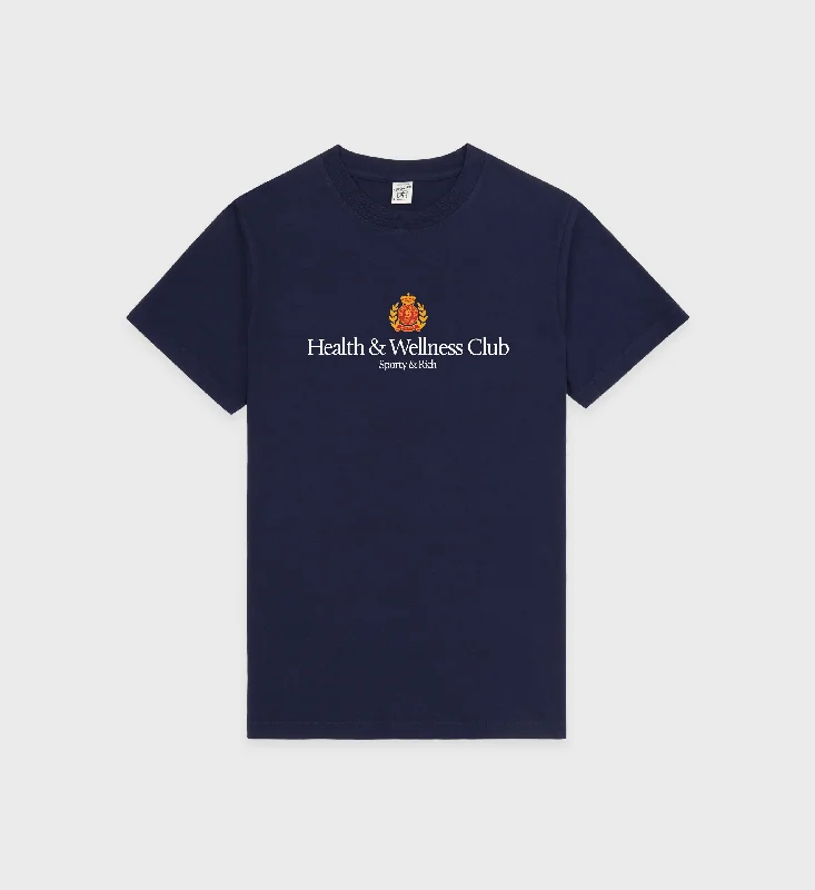 men's black t-shirts -H&W Crest T-Shirt - Navy/White