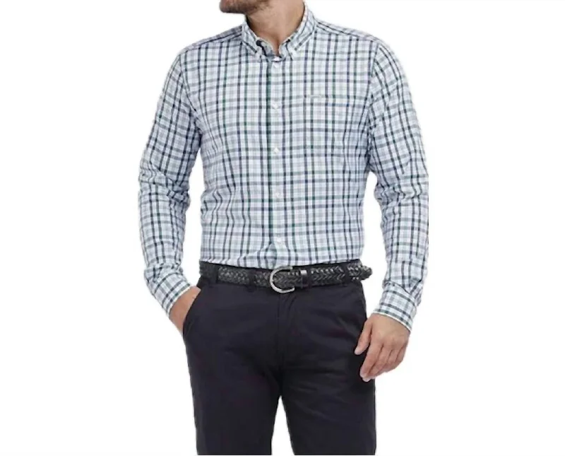 men's button-up shirts with patterns -Hallhill Performance Shirt In Sandstone