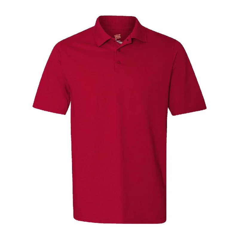 modern fit polo shirts for men -Hanes X-Temp Piqu Polo with Fresh IQ