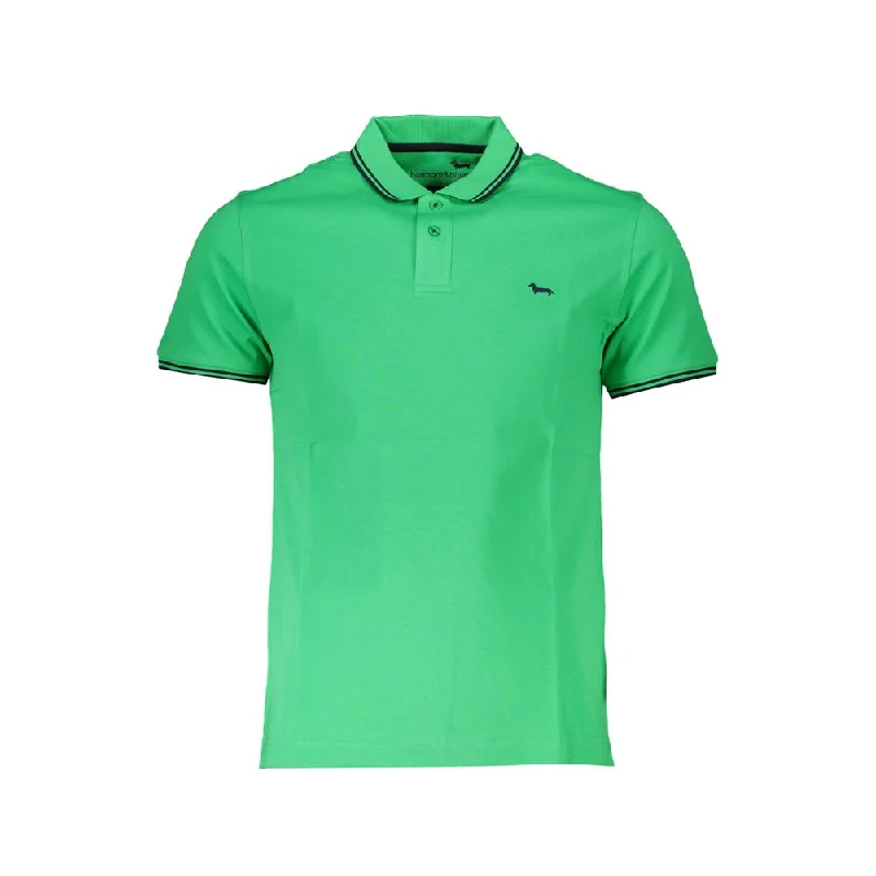 soft-touch polo shirts for men -Harmont & Blaine Chic  Cotton Polo with Contrast Men's Detailing