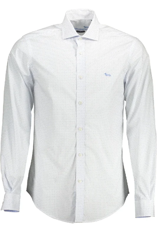 men's short-sleeve shirts -Harmont & Blaine Elegant  Cotton Shirt with Contrast Men's Detailing