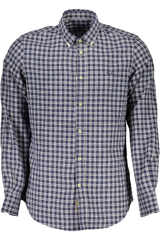 men's light-weight shirts -Harmont & Blaine Elegant  Cotton Shirt with Contrasting Men's Cuffs