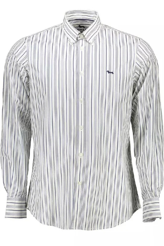 men's checkered shirts -Harmont & Blaine Elegant  Cotton Shirt with Logo Men's Detail