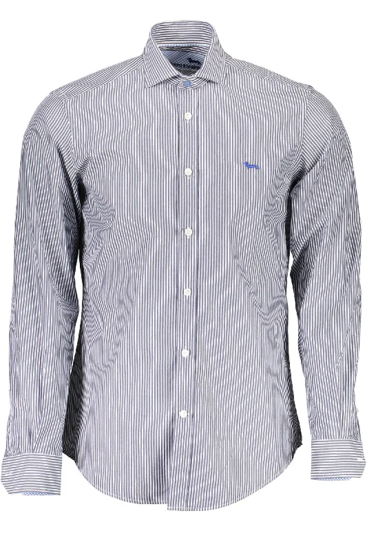 men's button-down shirts -Harmont & Blaine Sleek  Organic Cotton Shirt with Men's Logo