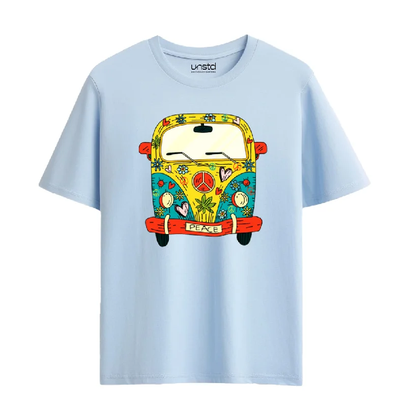 graphic design t-shirts for men -Hippie Van Plus Size T-Shirt