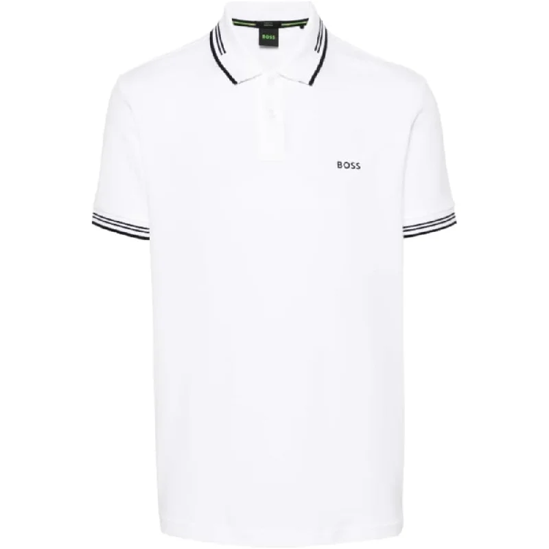 men's casual pique polo shirts -Hugo Boss Men's Paul Modern Essential Polo, Clean White