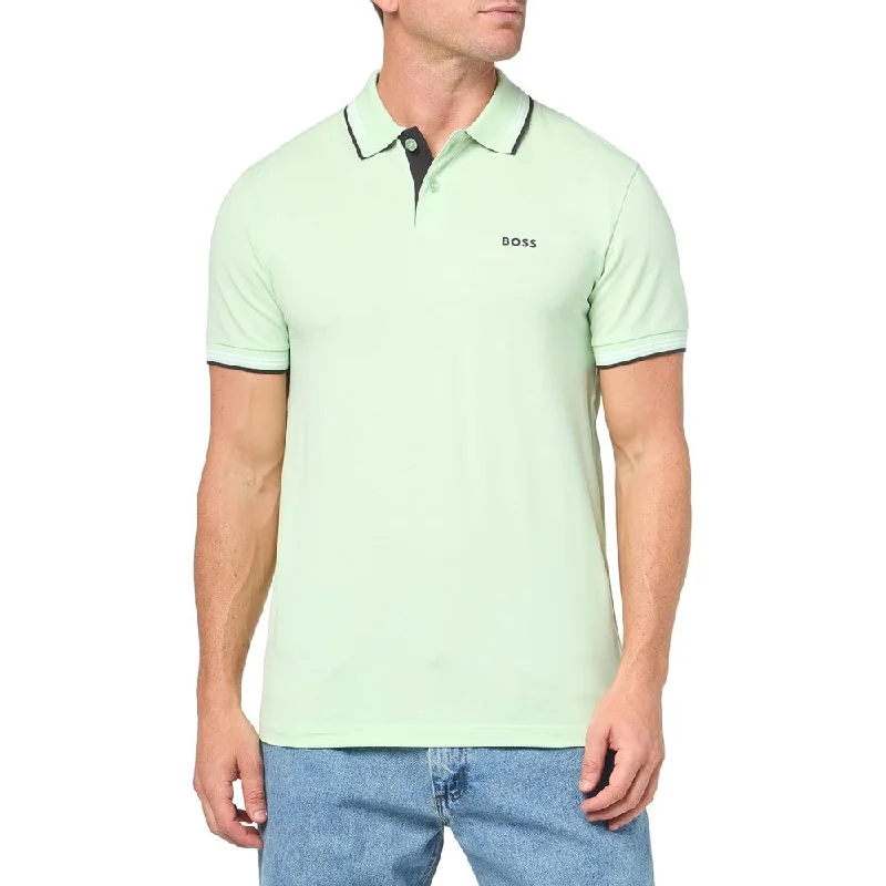 casual pique polo shirts for men -Hugo Boss Men's Paul Modern Polo Shirt, Pastel Green