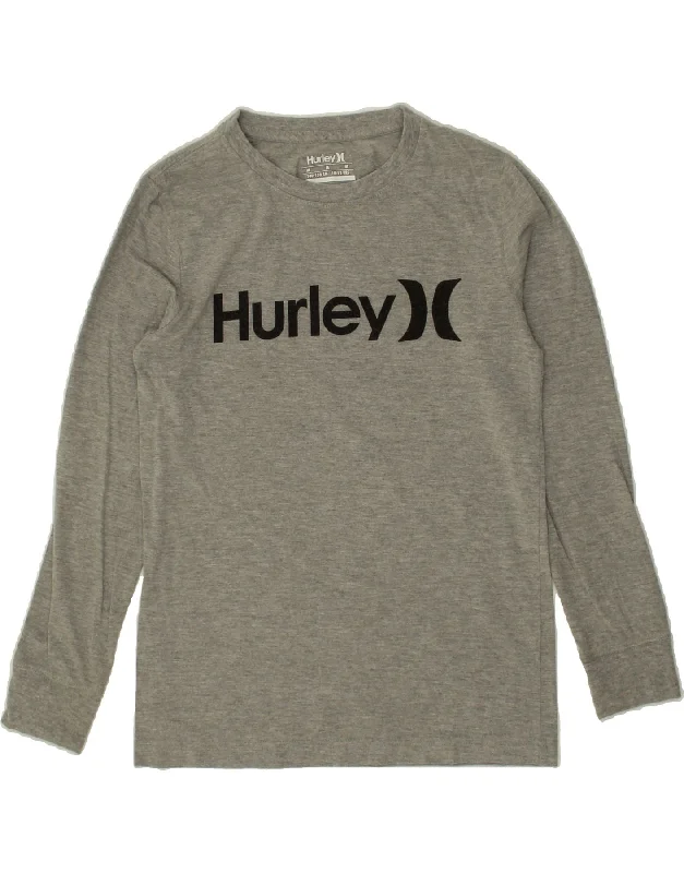 vibrant printed t-shirts for men -HURLEY Boys Top Long Sleeve 10-11 Years Medium  Grey