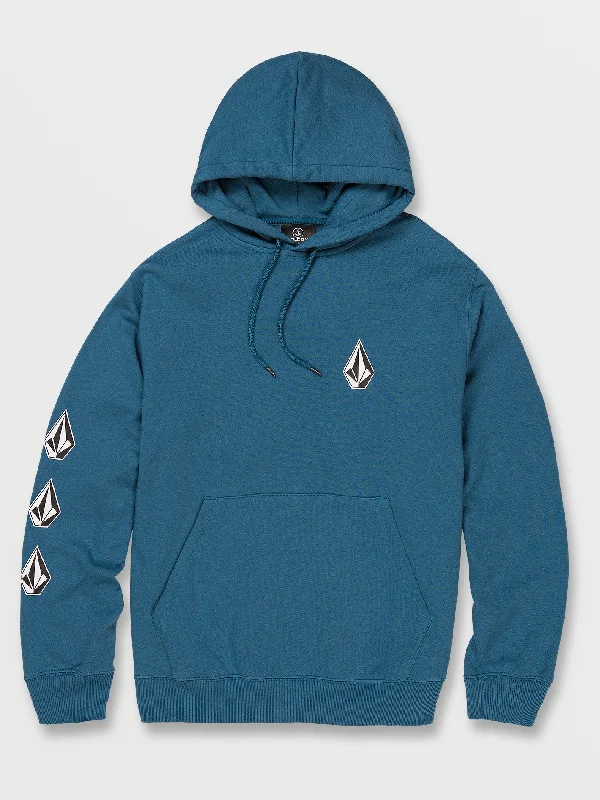 cozy sweatshirts for men -Iconic Stone Pullover Hoodie - Aged Indigo