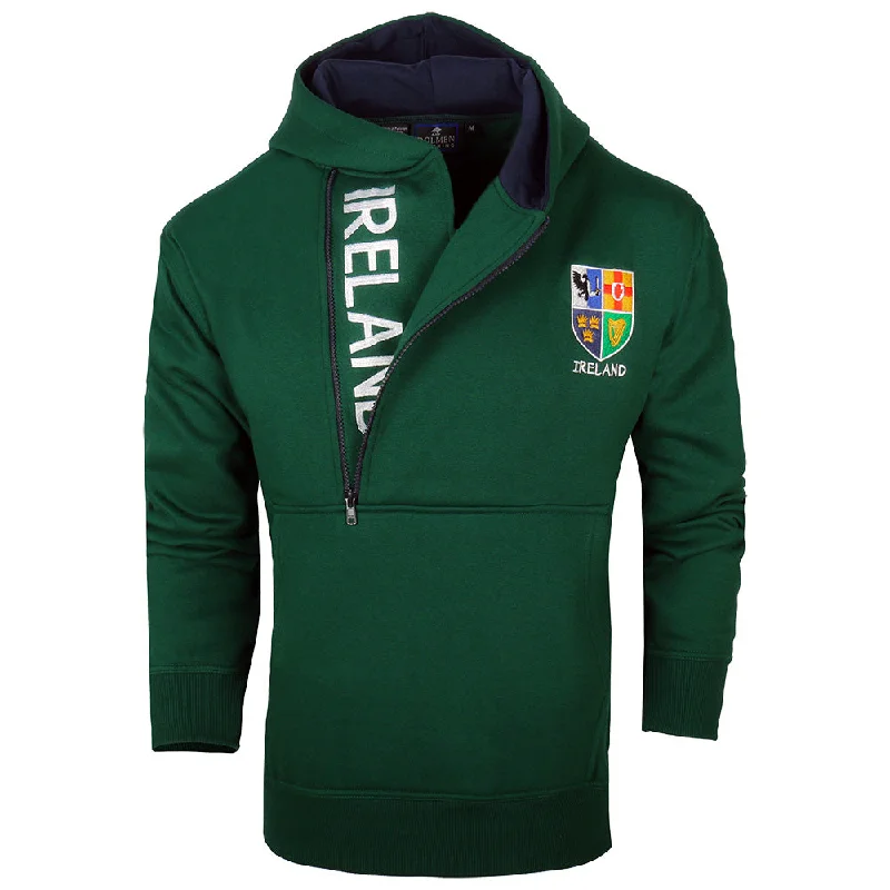 men's heavy-duty hoodies -Ireland Half Zip Hoodie