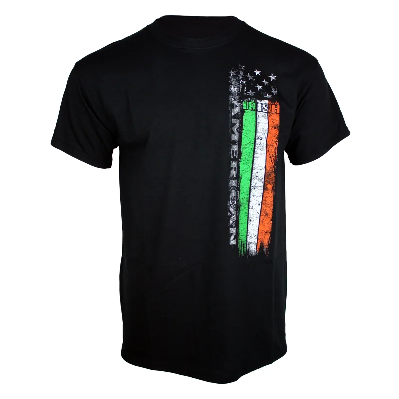 men's basic round neck t-shirts -Irish American Flag T-Shirts