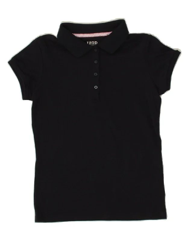 men's polo shirts for summer -IZOD Girls Regular Polo Shirt 10-11 Years Medium  Navy Blue Cotton