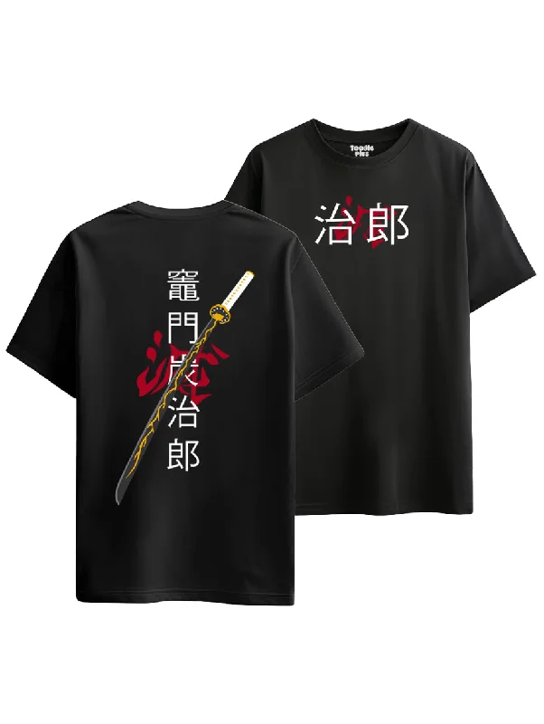 classic t-shirts for men -Japanese Sword Plus Size T-shirt