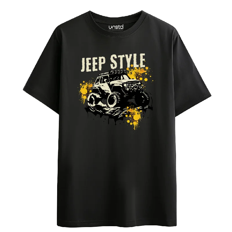 men's fashion fit t-shirts -Jeep Style Plus Size T-Shirt