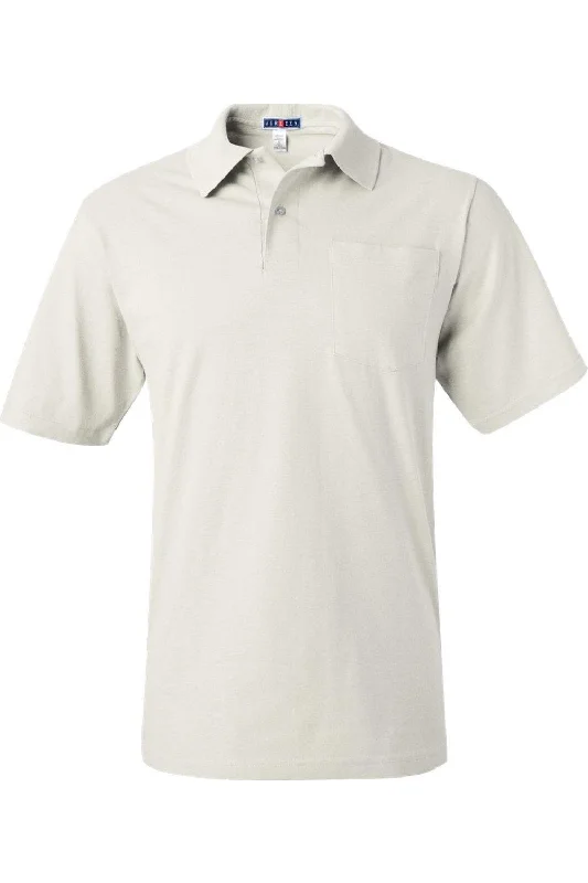 stylish polo shirts for men -JERZEES SpotShield 50/50 Polo with Pocket