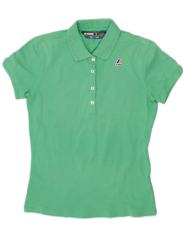 men's lightweight performance polo shirts -K-WAY Girls Polo Shirt 6-7 Years Green Cotton