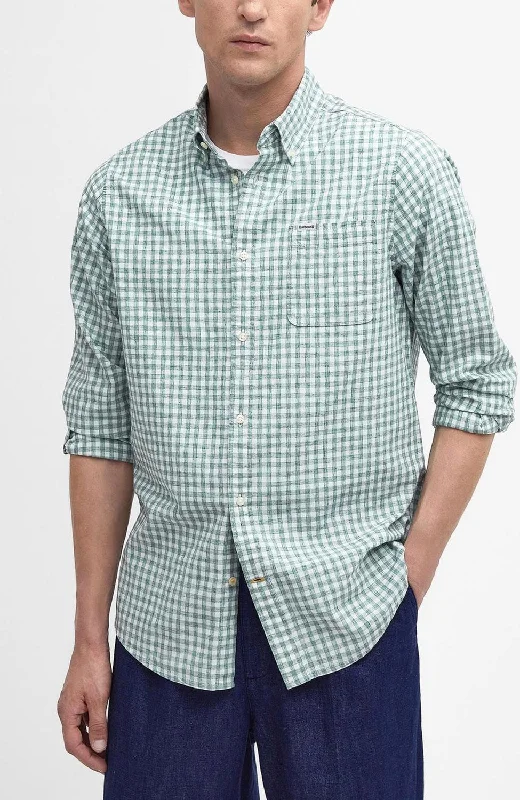 classic short-sleeve shirts for men -Kanehill Tailored Shirt In Agave Green