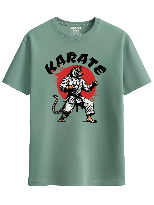 men's graphic t-shirts -Karate Tiger  Plus Size T-Shirt