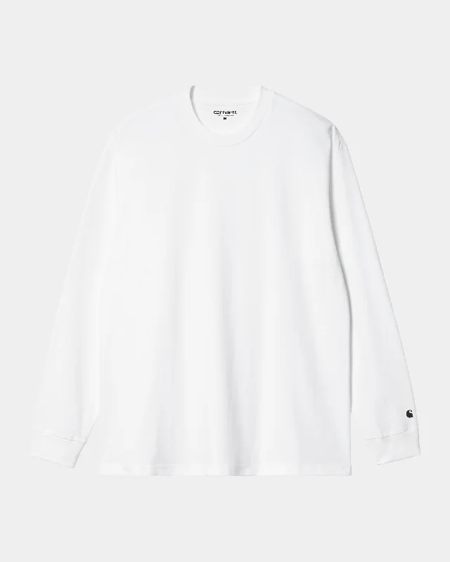 versatile t-shirts for men -Base Long Sleeve T-Shirt | White