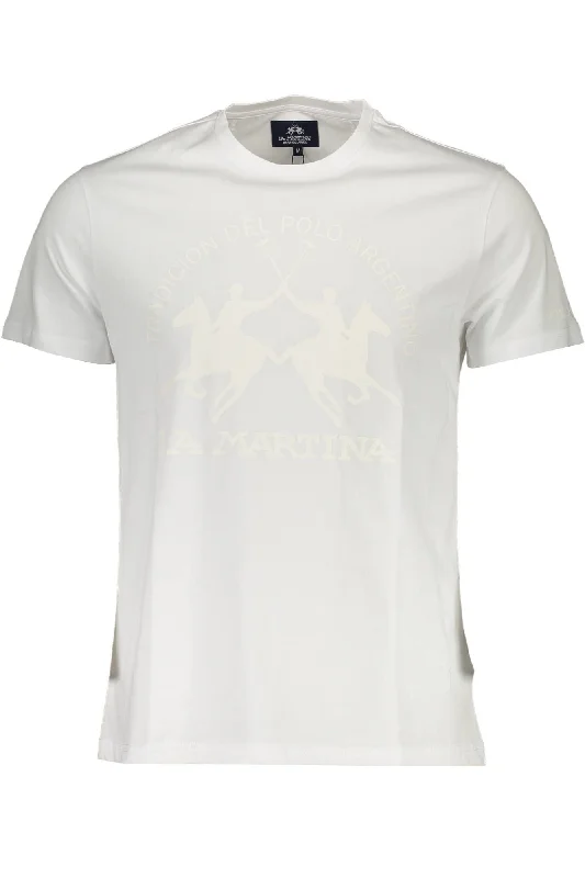 versatile t-shirts for men -La Martina Elegant  Crew Neck Tee with Signature Men's Print