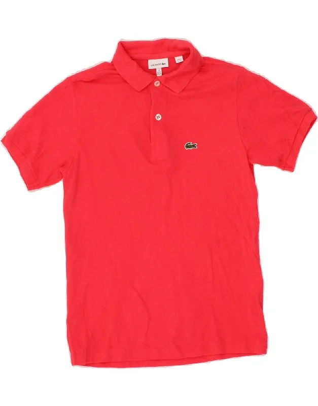 men's sports polo shirts for men -LACOSTE Boys Polo Shirt 11-12 Years Red Cotton