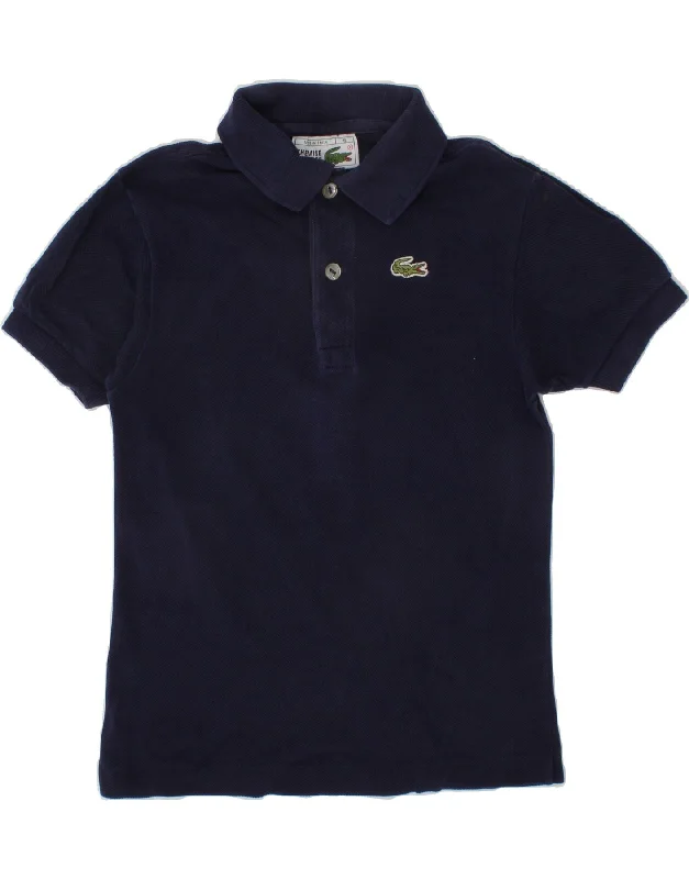 casual golf polo shirts for men -LACOSTE Boys Polo Shirt 5-6 Years Navy Blue Cotton