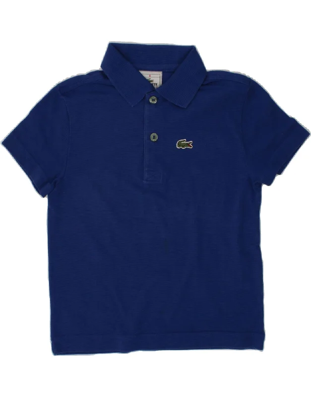 formal polo shirts for men -LACOSTE Boys Polo Shirt 5-6 Years Navy Blue Cotton