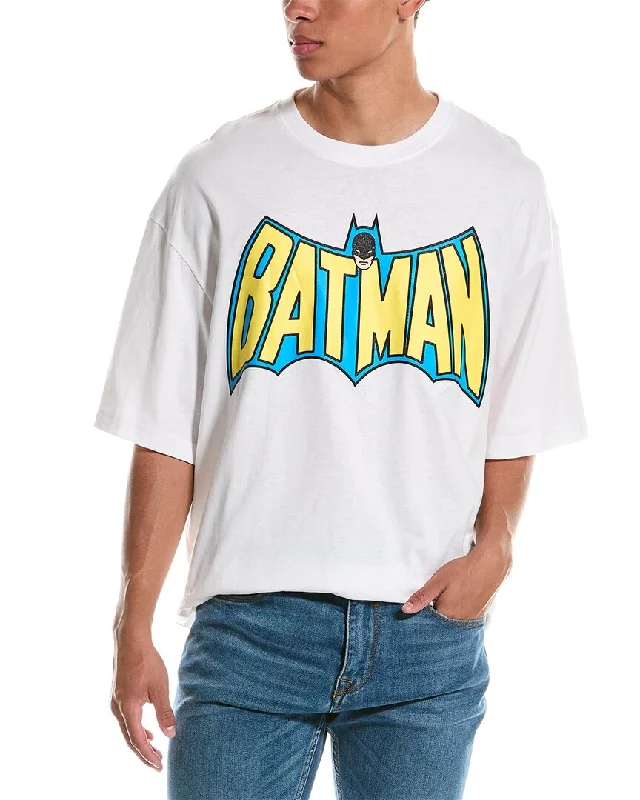 men's fashion-forward t-shirts -LANVIN x DC Comics Batman Printed Oversized T-Shirt