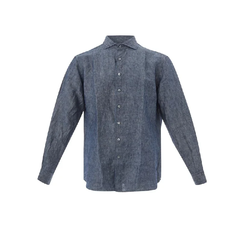 men's eco-friendly shirts -Lardini Elegant Flax  Shirt for Men's Men