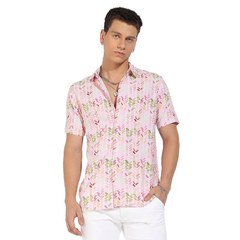 men's travel shirts -Leaf Strokes Shirt