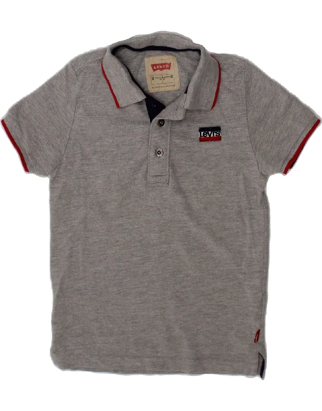 men's luxury cotton polo shirts -LEVI'S Boys Polo Shirt 5-6 Years Grey Cotton