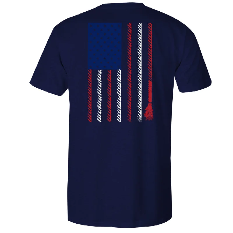 men's basic round neck t-shirts -"Liberty Roper" Navy T-shirt