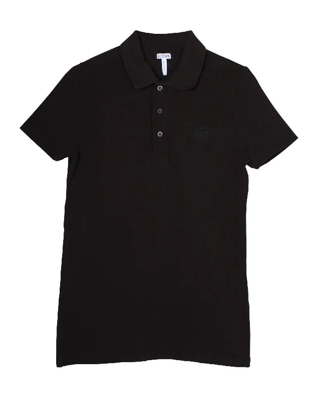 comfortable polo shirts for men -Loewe Anagram Polo Shirt in Black Cotton