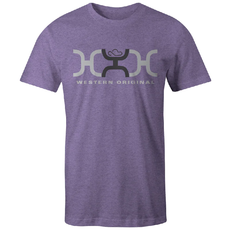 men's round neck t-shirts -"Loop" Dusty Purple w/White T-shirt