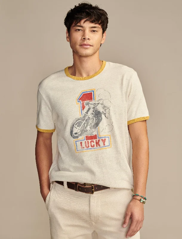 comfortable graphic tees for men -Lucky Brand Men's Lucky Number One