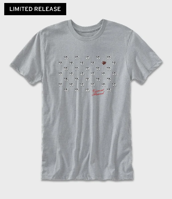 summer-ready t-shirts for men -Maple Leaf Cow-a-Dot Graphic T-Shirt - Heather Gray