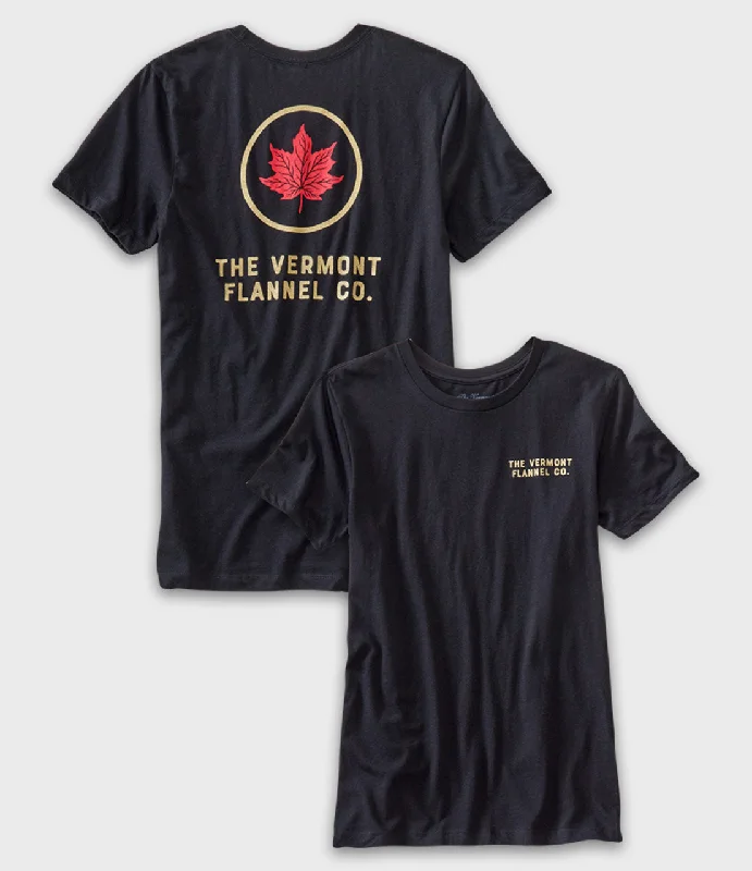 men's v-neck t-shirts -Maple Leaf Graphic T-Shirt