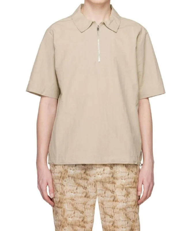 men's polo shirts for summer -Marvin Top In Pebble