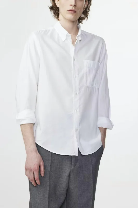 striped shirts for men -Men's Arne Button Down Shirt In White