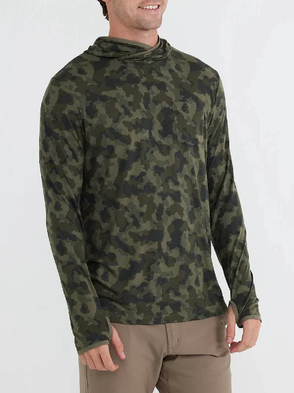 basic hoodies for men -Men's Bamboo Lightweight Hoodie Top In Marshland Camo