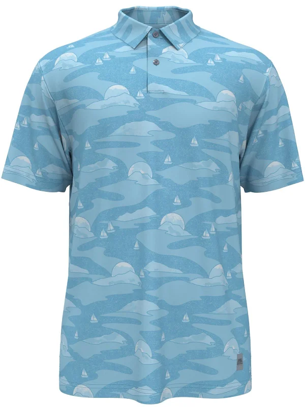 men's fashion polo shirts -Mens Collared Printed Polo