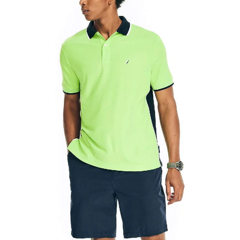 men's polo shirts with logos -Mens Contrast Trim Collared Polo