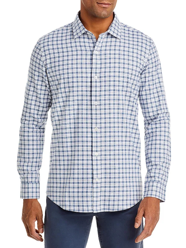 premium shirts for men -Mens Cotton Collared Button-Down Shirt