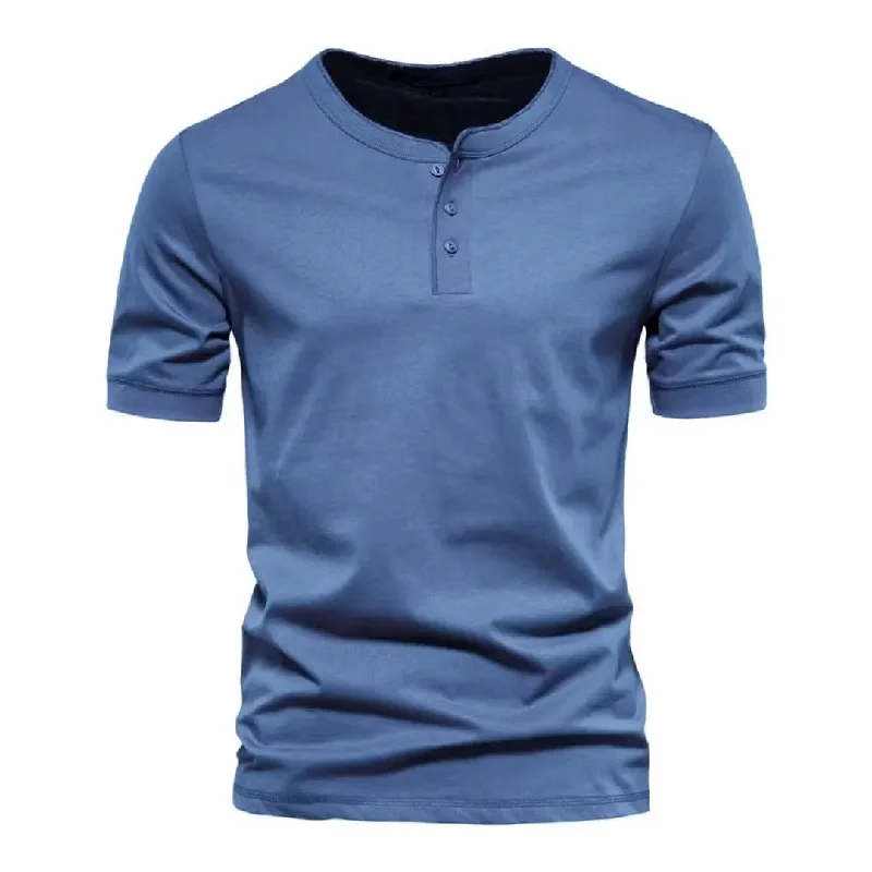 comfortable graphic tees for men -Men's Henley Fashion Casual Cotton T-Shirts